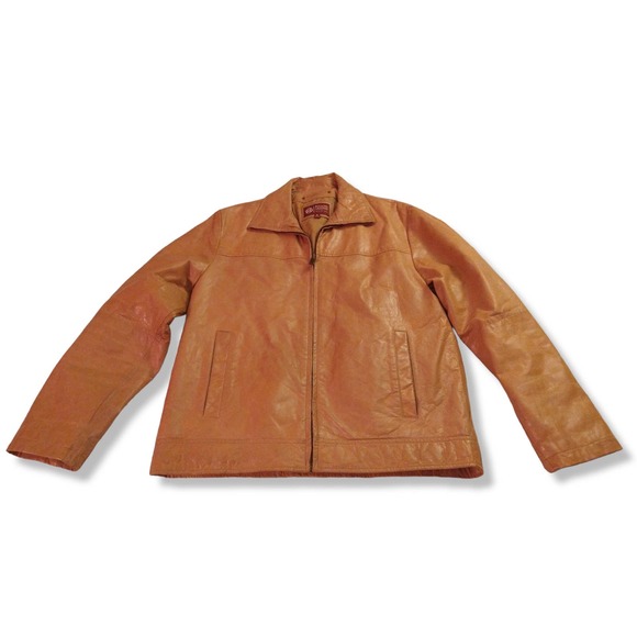 Tan Wilson's leather vintage jacket lined size medium
